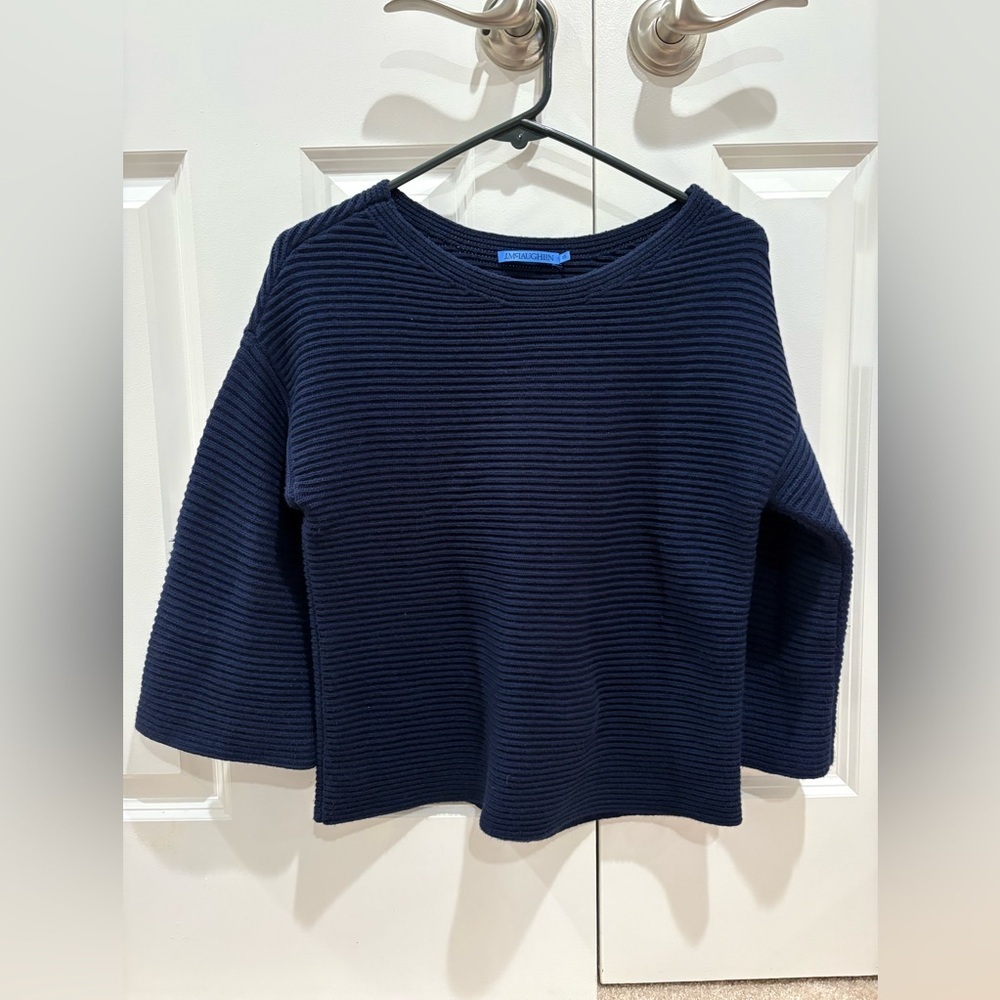 Navy Knit Sweater J McLaughlin Size XS - Picture 2 of 6